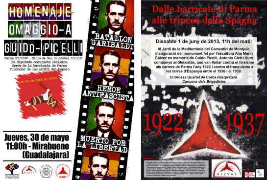 Actos en Madrid, Mirabueno y Barcelona