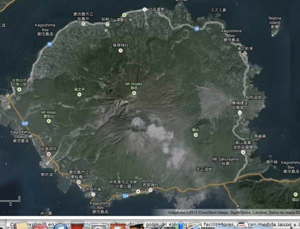 Detalle del volcan Sakurajima